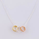 Classic Link Chain Three-Tone Hoop 2.65g / 16 in / 0.9mm 925 Vermeil Silver