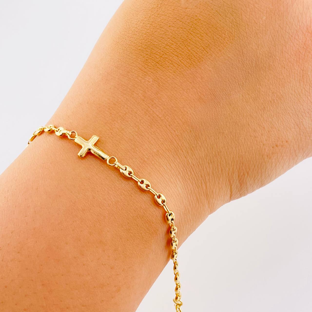 Bracelet GC Cross 1.95g / 6 1/2 in / 3.2mm Yellow Gold 18K