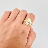 Christ Cross Ring 3.95g / T8 1/4 Two-tone Yellow White Gold 18K