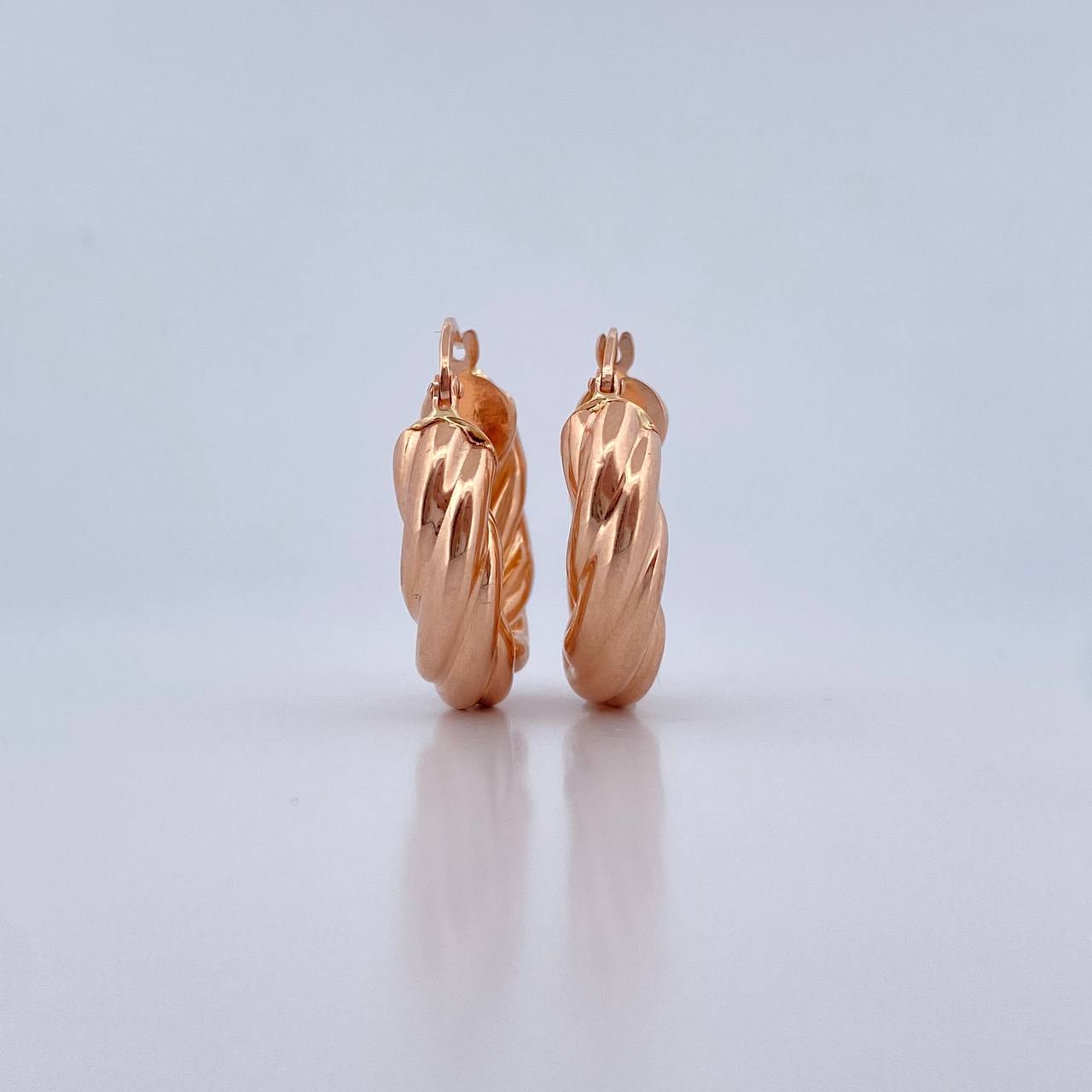 Candongas Mati 4.45gr / 2.5cm / Oro Rosa 18K $