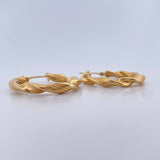 Hoop Earrings Nico 3.3gr / 3cm / Striped 18K Yellow Gold $