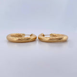 Candongas Sofi 3.2gr / 2.4cm / Rayadas Oro Amarillo 18K $