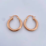 Candongas Zion Resorte 2.4gr / 2.3cm / Oro Rosa 18K $