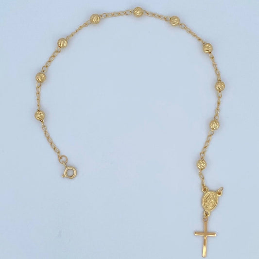 Pulso Denario Virgen Milagrosa 2.8gr / 20cm / Oro 18K &