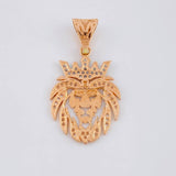 Dije León 3 g / 1 1/4 in Dos Oros Blanco Rosa 18K