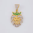 Dije León 3.25 g / 1 1/4 in Dos Oros Amarillo Blanco 18K