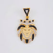 Pendant Lion 3.1 g / 1 1/4 in Two Yellow White Gold 18K