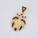 Pendant Lion 3.1 g / 1 1/4 in Two Yellow White Gold 18K