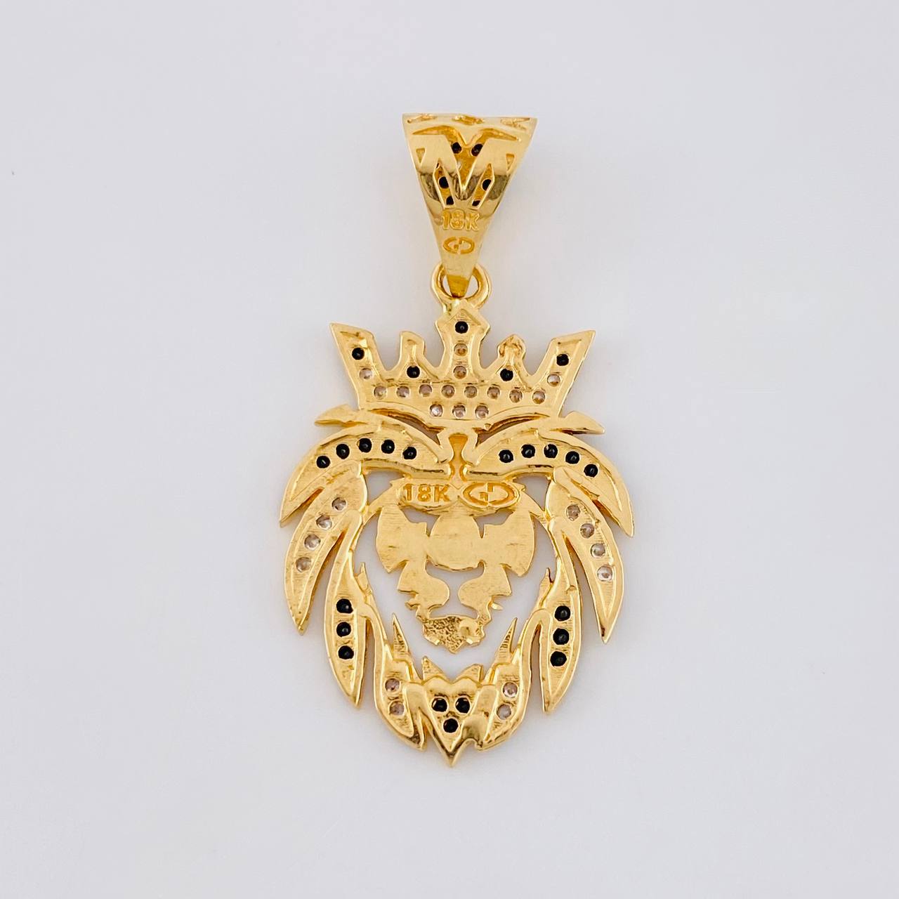 Pendant Lion 3.1 g / 1 1/4 in Two Yellow White Gold 18K