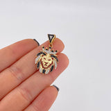 Pendant Lion 3.1 g / 1 1/4 in Two Yellow White Gold 18K