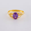 Royal Violet Solitaire Ring 1.85 g / T8 3/4 18K Yellow Gold