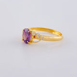 Anillo Solitario Violeta Real 1.75 g / T7 1/4 Oro Amarillo 18K