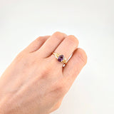 Anillo Solitario Violeta Real 1.85 g / T9 3/4 Oro Amarillo 18K