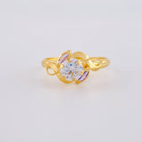 Anillo Solitario Flor De Cristal 1.75 g / T9 1/4 Oro Amarillo 18K