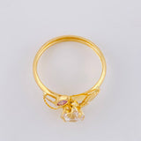 Anillo Solitario Flor De Cristal 1.7 g / T7 3/4 Oro Amarillo 18K