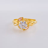 Anillo Solitario Flor De Cristal 1.65 g / T7 Oro Amarillo 18K