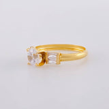 Double Cube Solitaire Ring 1.65 g / T7 1/2 Yellow Gold 18K
