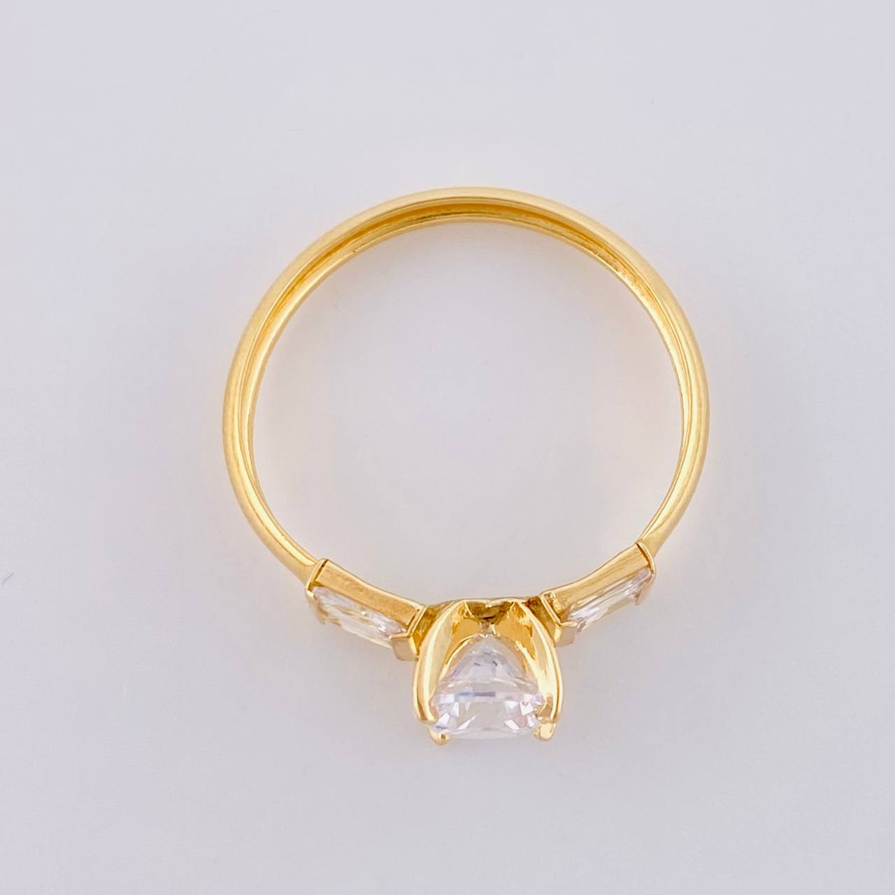 Anillo Solitario Doble Cubo 1.7 g / T8 1/2 Oro Amarillo 18K