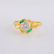Anillo Solitario Flor De Cristal 1.65 g / T7 3/4 Oro Amarillo 18K