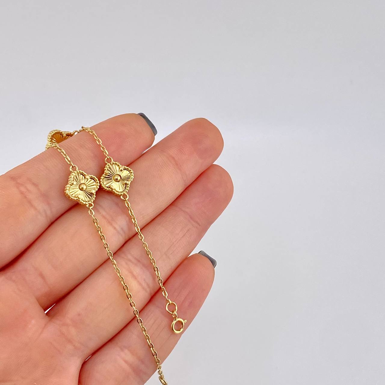 Adjustable Clover Bracelet Drawer 4.55 g / 7 in - 7 3/4 in / 1.4 mm Yellow Gold 18K