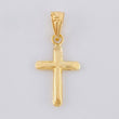 Pendant Flat Tip Cross 0.5 g / 3/4 in Yellow Gold 18K