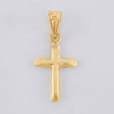 Pendant Flat Tip Cross 0.5 g / 3/4 in Yellow Gold 18K