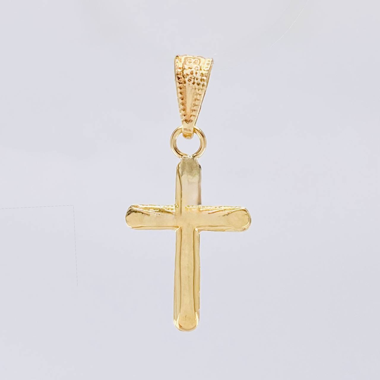 Pendant Flat Tip Cross 0.5 g / 3/4 in Yellow Gold 18K