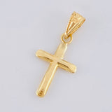 Pendant Flat Tip Cross 0.5 g / 3/4 in Yellow Gold 18K