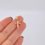 Pendant Flat Tip Cross 0.5 g / 3/4 in Yellow Gold 18K