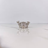 Pendant Bull 13.4gr / 3.8cm / White Zircons 18K White Gold $