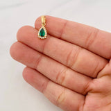 Tear Halo Pendant 1.1g / 3/4 in Yellow Gold 18K
