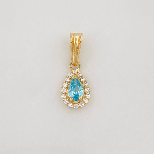 Tear Halo Pendant 0.65g / 1/2 in Yellow Gold 18K