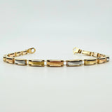 Pulso Rustico Triada 10.65gr / 8 1/4 in / 4mm Tres Oros +4 18K ©