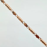Cadena Rustica Tornillo Cilindros Rayado 15.85gr / 23 1/2 in / 4.7mm Oro Rosa 18K ©