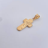 Pendant Cross Face Christ 0.8gr / 2.7cm / 18K Yellow Gold &