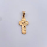 Pendant Cross Face Christ 0.8gr / 2.7cm / 18K Yellow Gold &