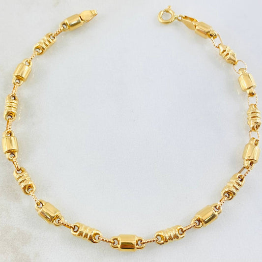 Pulso Rustico Cilindros 5gr / 8 3/4 in / Oro Amarillo 18K ©