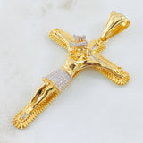 Dije Cruz Cristo 21.2gr / 3 in / Dos Oros Amarillo Blanco 18K ©