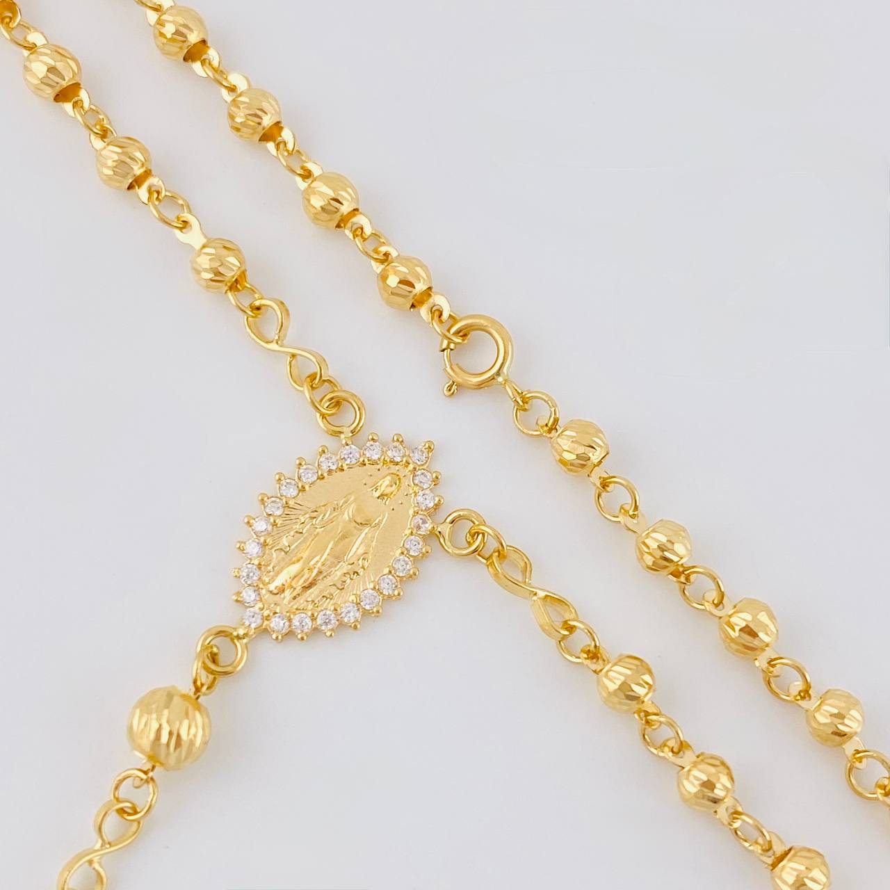 Miraculous Virgin Rosary Diamond Cut 7.4 g / 18 3/4 in / 3 mm - 4 mm 18K Yellow Gold