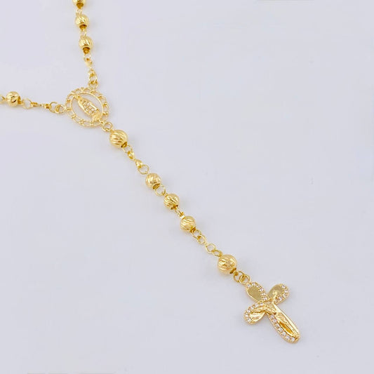 Rosario Virgen Guadalupe Diamantado 10 g / 20 3/4 in / 4 mm - 5 mm Oro Amarillo 18K
