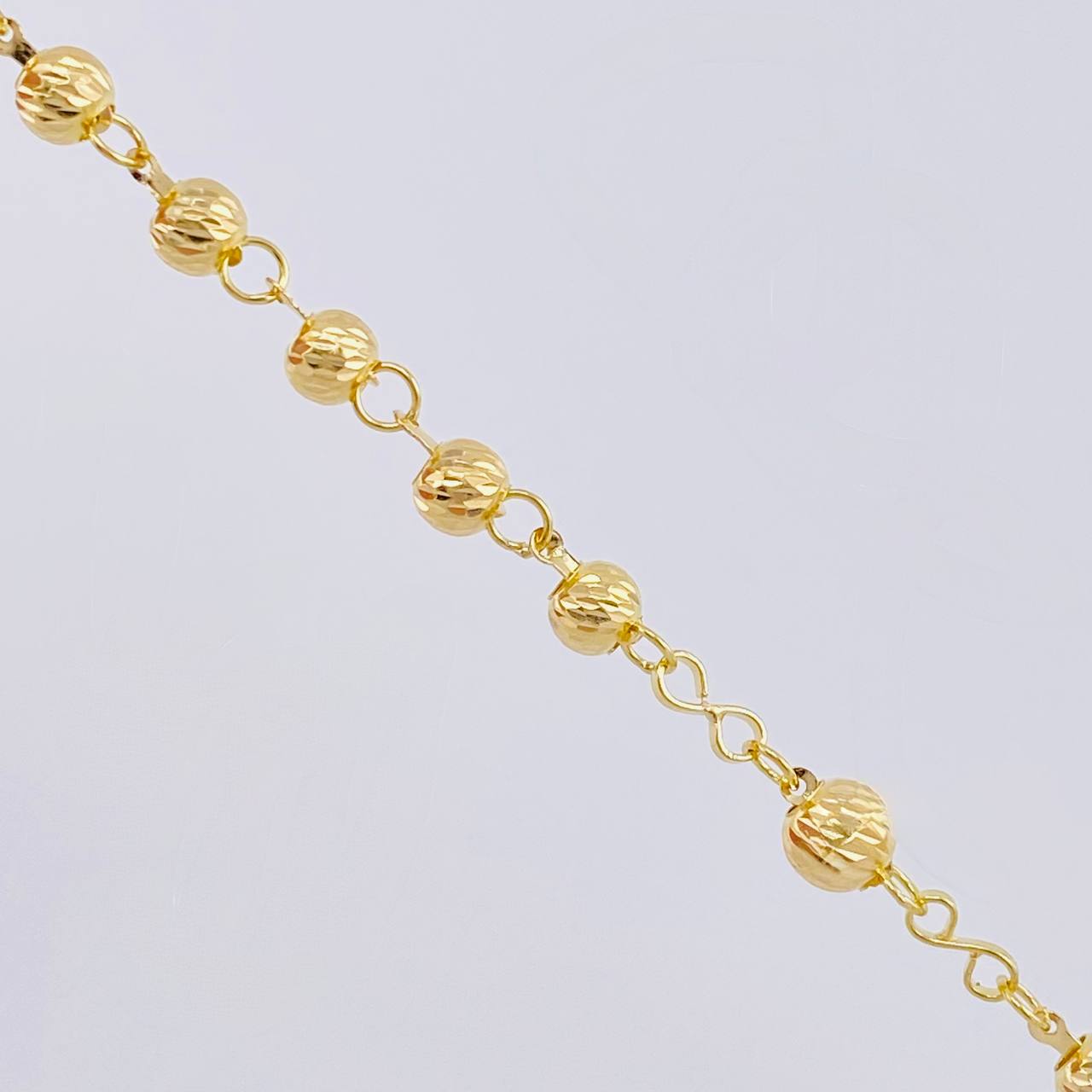 Rosario Virgen Guadalupe Diamantado 9.8 g / 19 3/4 in / 4 mm - 5 mm Oro Amarillo 18K