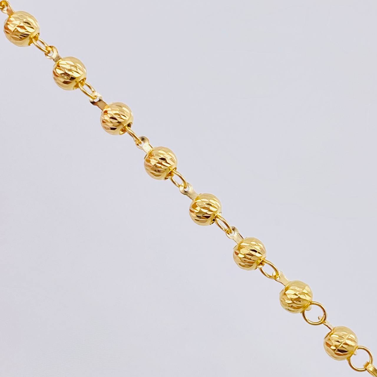 Rosario Virgen Guadalupe Corazones Diamantado 10 g / 19 3/4 in / 4 mm - 5 mm Oro Amarillo 18K