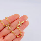 Rosario Virgen Guadalupe Corazones Diamantado 10 g / 19 3/4 in / 4 mm - 5 mm Oro Amarillo 18K