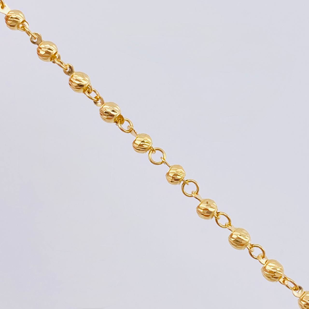 Rosary Virgin of Guadalupe Diamond Cut 7.25 g / 19 3/4 in / 3 mm - 4 mm 18K Yellow Gold