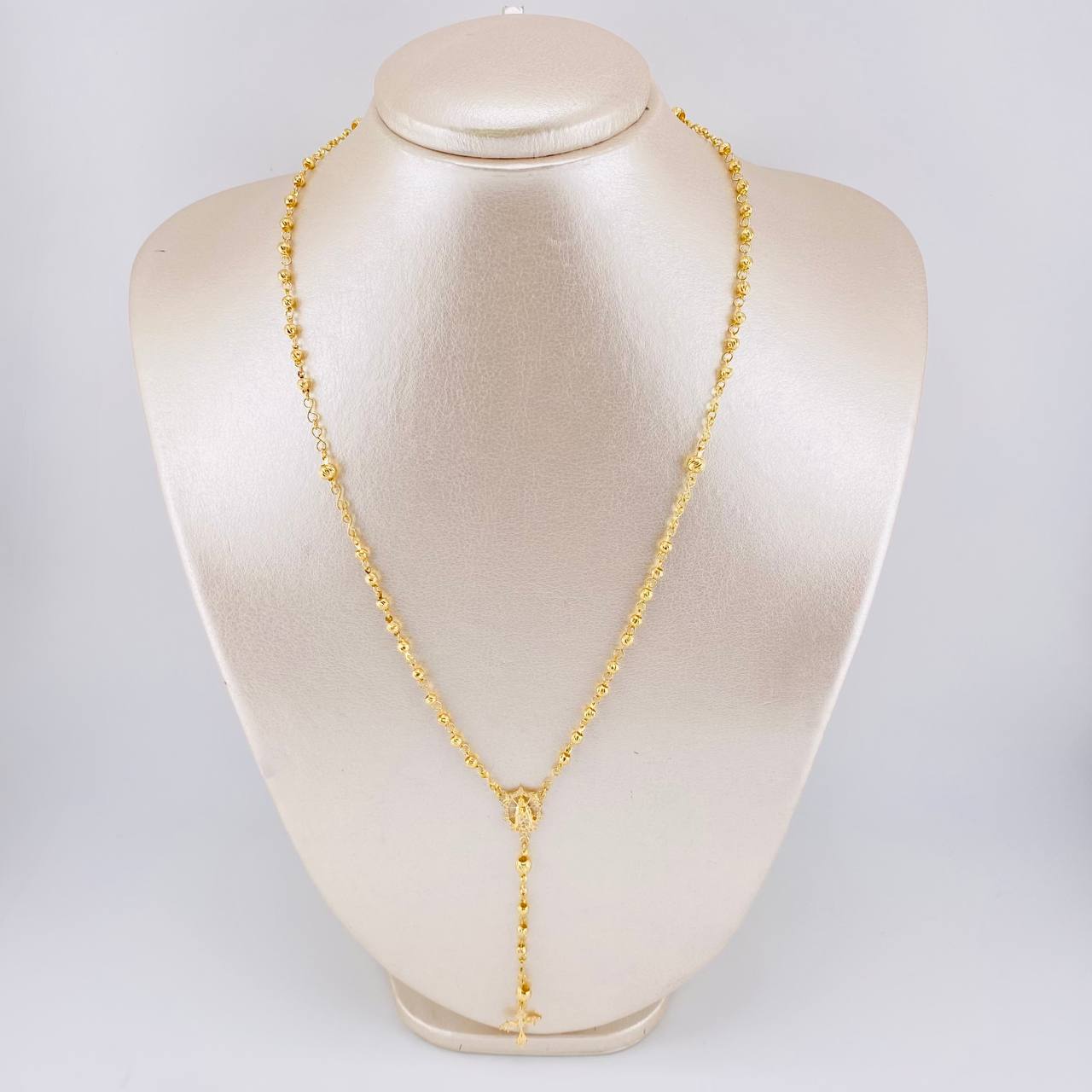 Rosario Virgen Guadalupe Diamantado 7.05 g / 19 3/4 in / 3 mm - 4 mm Oro Amarillo 18K