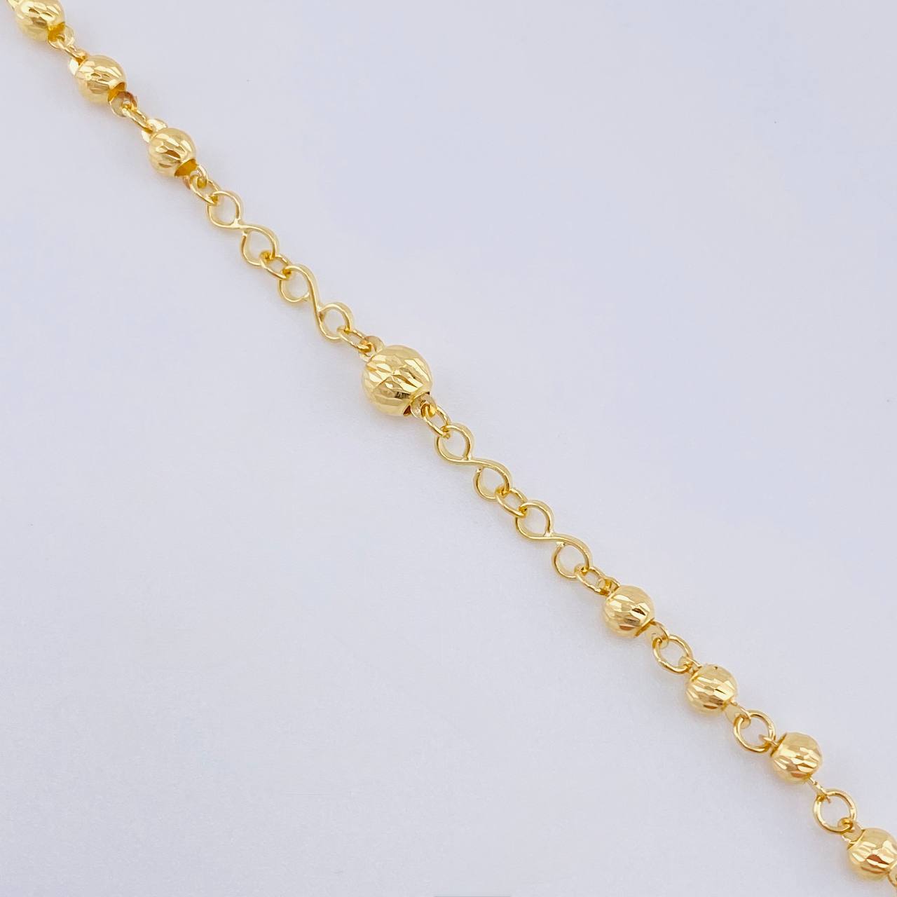 Rosario Virgen Guadalupe Diamantado 7.65 g / 18 3/4 in / 3 mm - 4 mm Oro Amarillo 18K