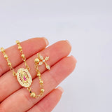 Rosario Virgen Guadalupe Diamantado 7.65 g / 18 3/4 in / 3 mm - 4 mm Oro Amarillo 18K