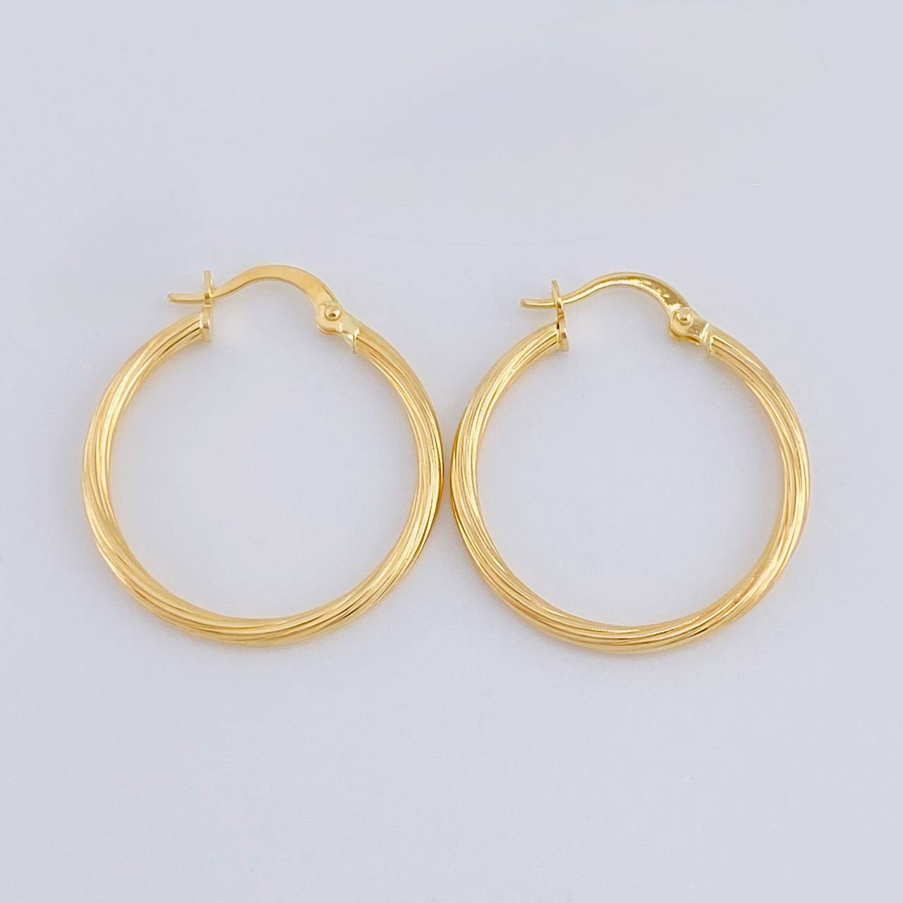 Hoop Earrings Spiral 2g / 1 1/4 in Yellow Gold 18K