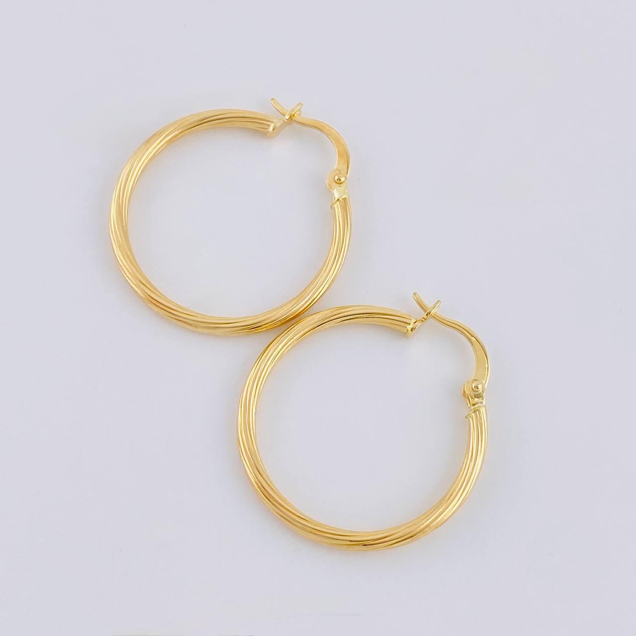 Hoop Earrings Spiral 2g / 1 1/4 in Yellow Gold 18K