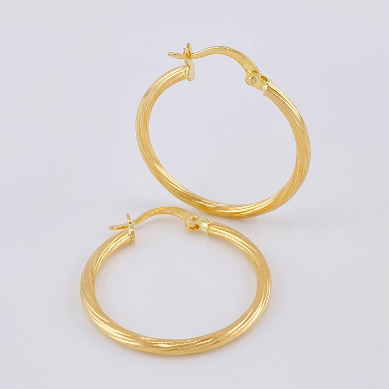 Hoop Earrings Spiral 2g / 1 1/4 in Yellow Gold 18K